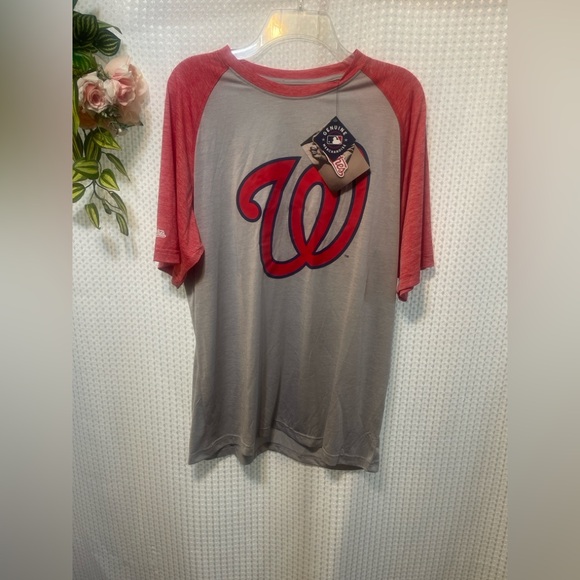 Stitches Other - Washington Nationals MLB Stitches Raglan T-Shirt Mens Large Gray Red NWT